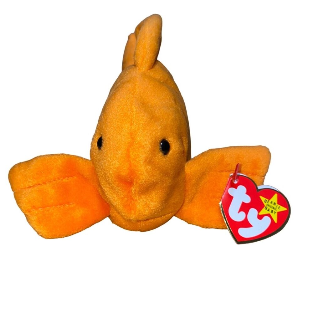Ty Beanie Babies Goldie Gold Fish Plush Stuffed Animal Hang 4th Gen Tush 4th Gen